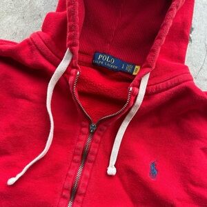 Polo by Ralph Lauren Red Zip Up Sweater